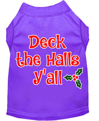 Deck The Halls Y'all Screen Print Dog Shirt