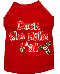 Deck The Halls Y'all Screen Print Dog Shirt