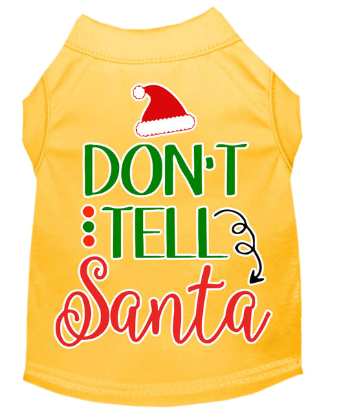 Don't Tell Santa Screen Print Dog Shirt