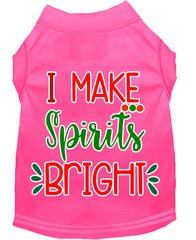 I Make Spirits Bright Screen Print Dog Shirt