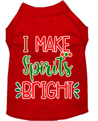 I Make Spirits Bright Screen Print Dog Shirt