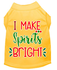 I Make Spirits Bright Screen Print Dog Shirt