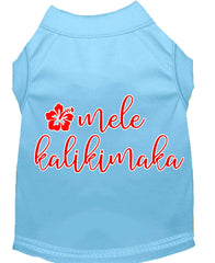 Mele Kalikimaka Screen Print Dog Shirt