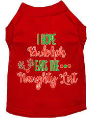 Hope Rudolph Eats Naughty List Screen Print Dog Shirt