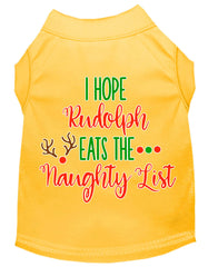 Hope Rudolph Eats Naughty List Screen Print Dog Shirt