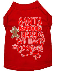 Santa, We Have Cookies Screen Print Dog Shirt