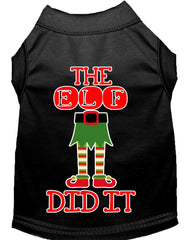 The Elf Did It Screen Print Dog Shirt