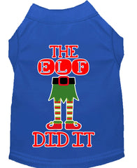 The Elf Did It Screen Print Dog Shirt