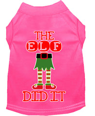 The Elf Did It Screen Print Dog Shirt