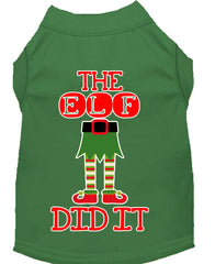 The Elf Did It Screen Print Dog Shirt