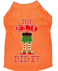 The Elf Did It Screen Print Dog Shirt