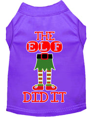 The Elf Did It Screen Print Dog Shirt