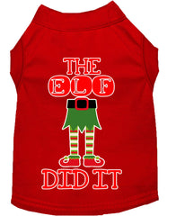 The Elf Did It Screen Print Dog Shirt