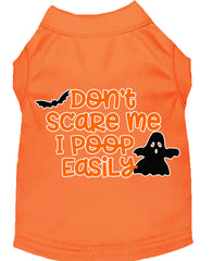 Don't Scare Me I Poop Easily Screen Print Dog Shirt