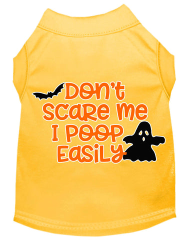 Don't Scare Me I Poop Easily Screen Print Dog Shirt