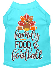 Family, Food, And Football Screen Print Dog Shirt