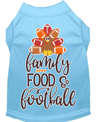 Family, Food, And Football Screen Print Dog Shirt