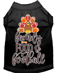 Family, Food, And Football Screen Print Dog Shirt