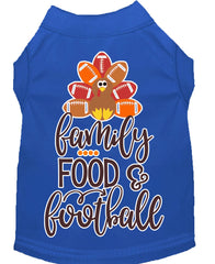 Family, Food, And Football Screen Print Dog Shirt