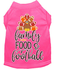 Family, Food, And Football Screen Print Dog Shirt