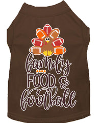 Family, Food, And Football Screen Print Dog Shirt