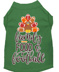 Family, Food, And Football Screen Print Dog Shirt