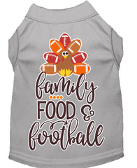 Family, Food, And Football Screen Print Dog Shirt