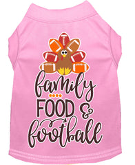 Family, Food, And Football Screen Print Dog Shirt