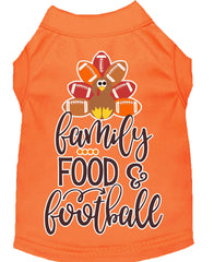 Family, Food, And Football Screen Print Dog Shirt