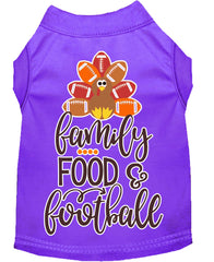 Family, Food, And Football Screen Print Dog Shirt