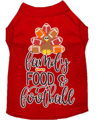 Family, Food, And Football Screen Print Dog Shirt