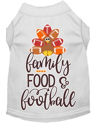 Family, Food, And Football Screen Print Dog Shirt