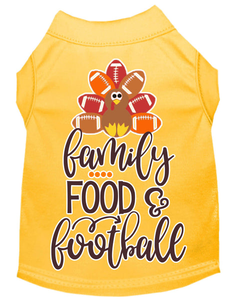 Family, Food, And Football Screen Print Dog Shirt