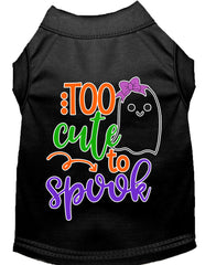 Too Cute To Spook-girly Ghost Screen Print Dog Shirt