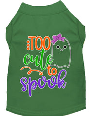 Too Cute To Spook-girly Ghost Screen Print Dog Shirt