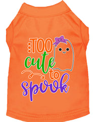 Too Cute To Spook-girly Ghost Screen Print Dog Shirt