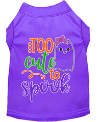 Too Cute To Spook-girly Ghost Screen Print Dog Shirt