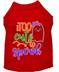 Too Cute To Spook-girly Ghost Screen Print Dog Shirt