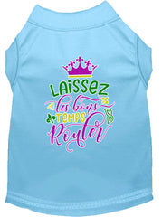 Laissez Les Bons Temps Rouler Screen Print Mardi Gras Dog Shirt