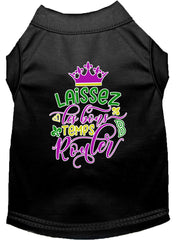 Laissez Les Bons Temps Rouler Screen Print Mardi Gras Dog Shirt