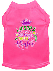 Laissez Les Bons Temps Rouler Screen Print Mardi Gras Dog Shirt