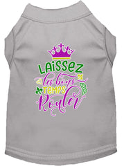 Laissez Les Bons Temps Rouler Screen Print Mardi Gras Dog Shirt