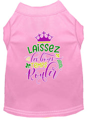 Laissez Les Bons Temps Rouler Screen Print Mardi Gras Dog Shirt