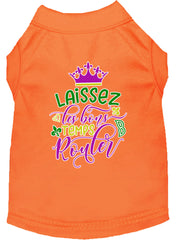 Laissez Les Bons Temps Rouler Screen Print Mardi Gras Dog Shirt