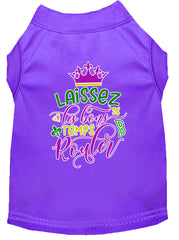 Laissez Les Bons Temps Rouler Screen Print Mardi Gras Dog Shirt