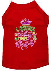 Laissez Les Bons Temps Rouler Screen Print Mardi Gras Dog Shirt