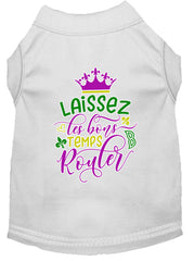 Laissez Les Bons Temps Rouler Screen Print Mardi Gras Dog Shirt