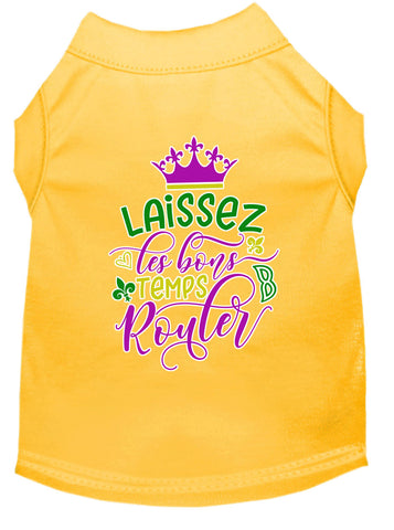 Laissez Les Bons Temps Rouler Screen Print Mardi Gras Dog Shirt