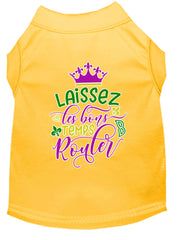 Laissez Les Bons Temps Rouler Screen Print Mardi Gras Dog Shirt