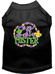 Throw Me Something Screen Print Mardi Gras Dog Shirt